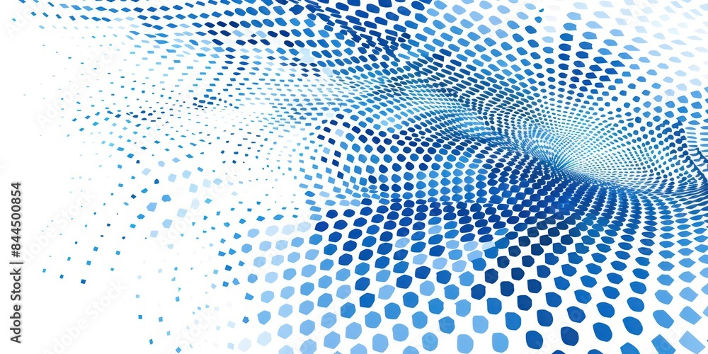 Illustrate the concept of contemporary aesthetics with a image showcasing the versatility of blue and white halftone modern bright art. Illustrate the concept of contemporary aesthetics with a image showcasing the versatility of blue and white halftone modern bright art.
