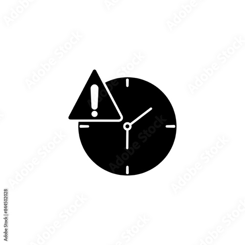 Expiry line icon. Simple outline style for web and app. Alert, alarm, clock circular with exclamation mark concept. Vector illustration isolated on white background. Editable stroke EPS 10