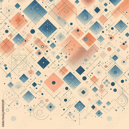 Abstract background with small geometric shapes and gradient