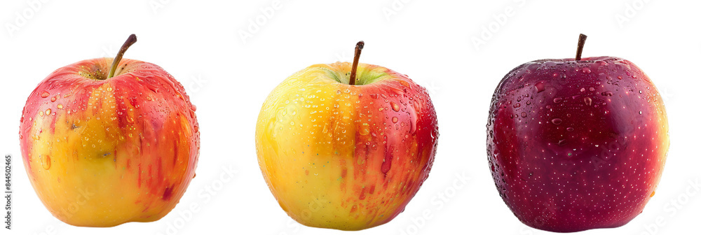 red and yellow apples isolated