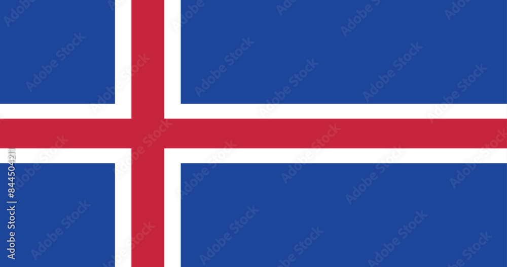 Fototapeta premium Illustration of the Iceland national flag