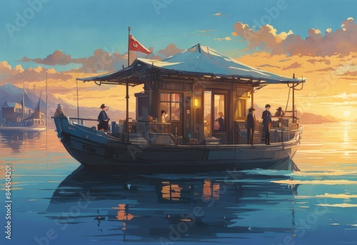 character illustrations of a married couple in anime and cartoon style.