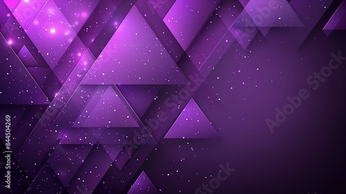 Abstract purple triangle pattern with shimmering sparkle background