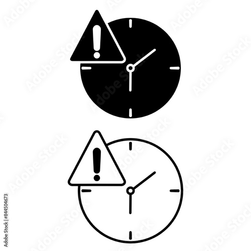 Expiry line icon. Simple outline style for web and app. Alert, alarm, clock circular with exclamation mark concept. Vector illustration isolated on white background. Editable stroke EPS 10