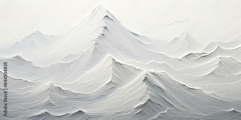 Obraz premium Abstract draw paint ink watercolor mountain hill rock landscape background scene, White beige nature outdoor adventure scene view