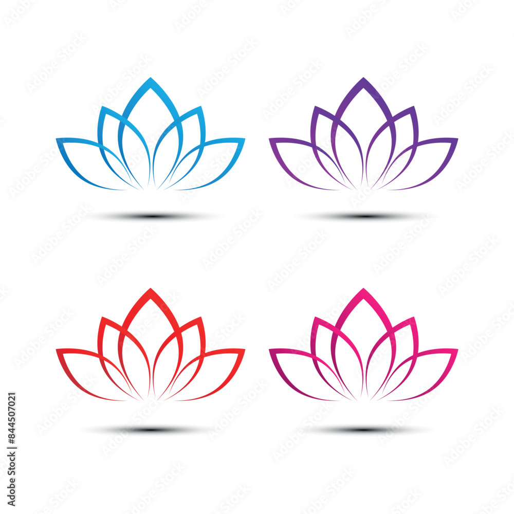 Fototapeta premium Spa logo, water lily, lotus flower symbol