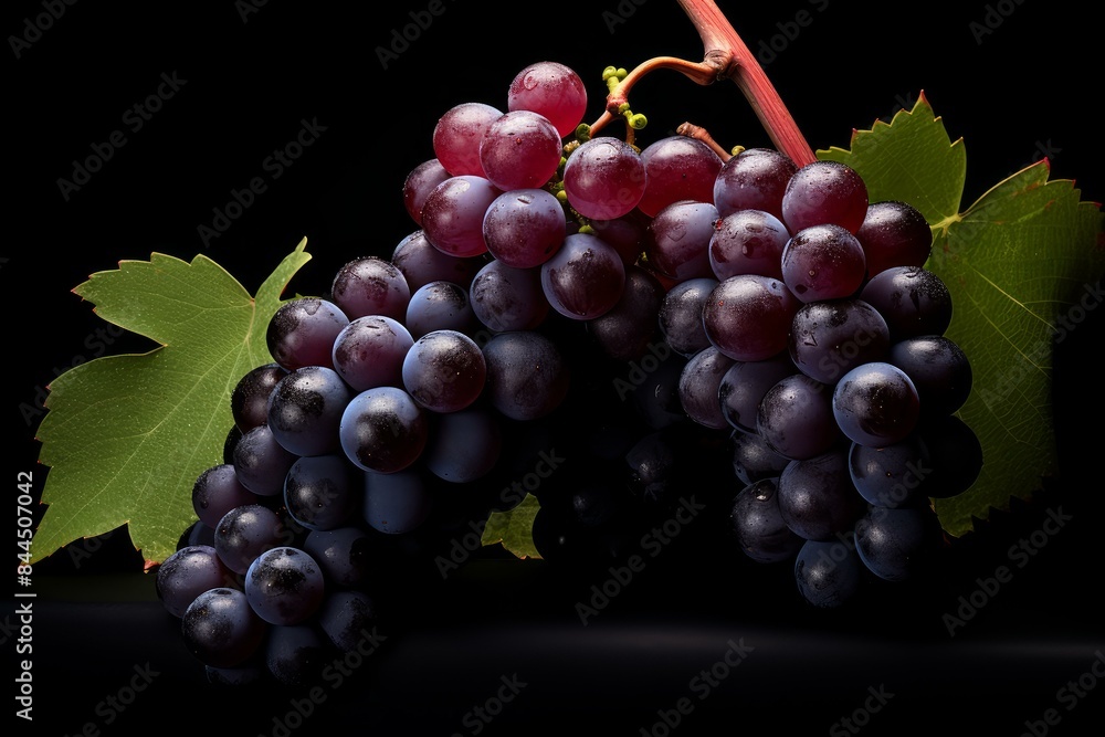 Fototapeta premium Earthy Red wine grapes. Vine grape. Generate Ai