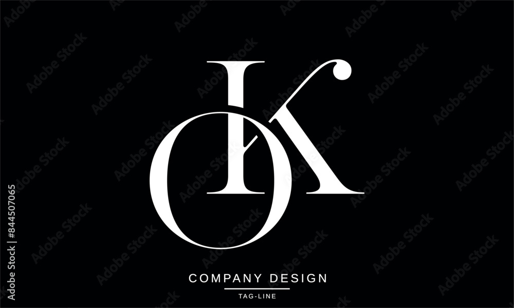 KO, OK Abstract Letters Logo Monogram design Font Vector Initials KO, OK Abstract Letters Logo Monogram design Font Vector Initials