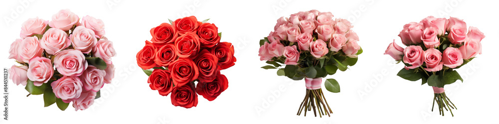 Collection of bouquet roses isolated on transparent or white background Collection of bouquet roses isolated on transparent or white background