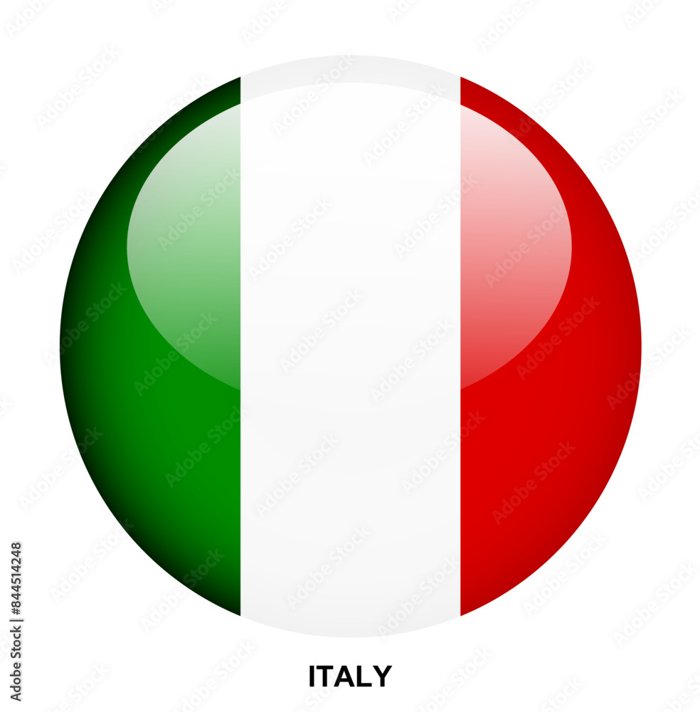 ITALY flag button on white background ITALY flag button on white background