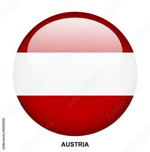 AUSTRIA flag button on white background