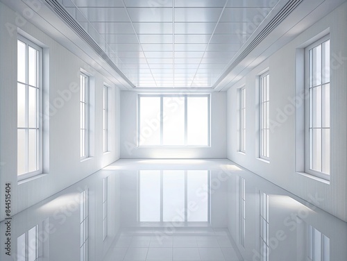 empty room with windows generative ai © Mutiverse