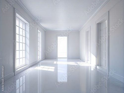 empty room with windows generative ai