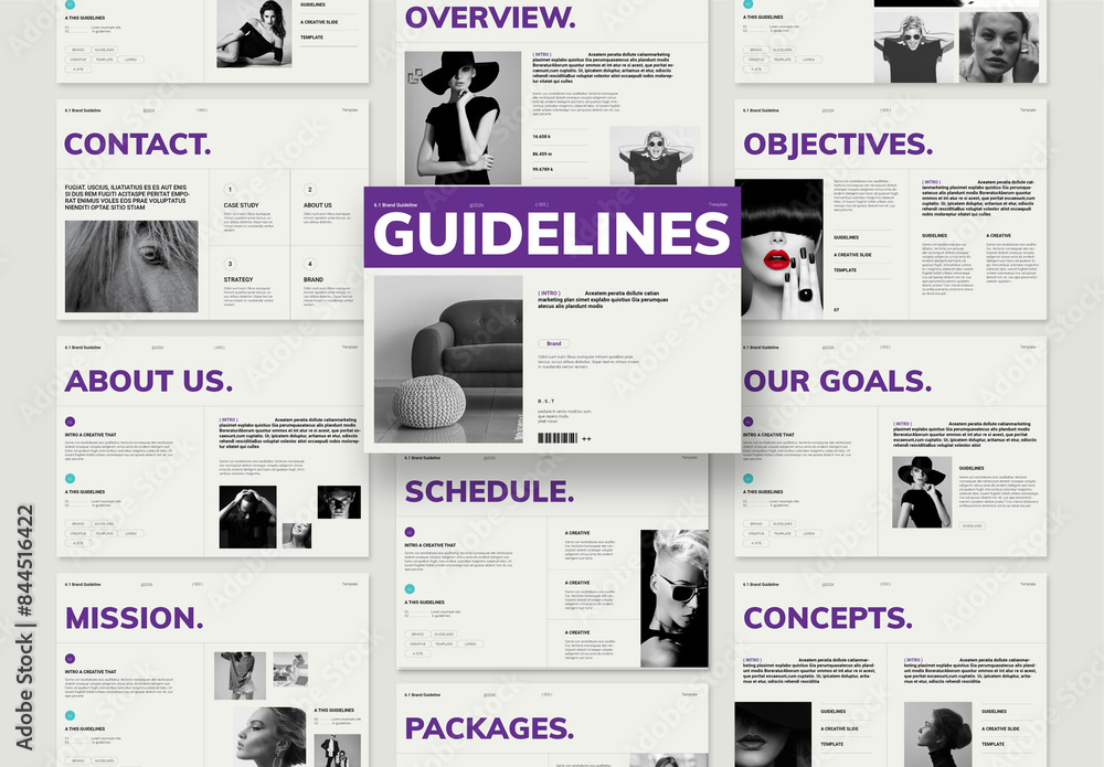 Brand Guidelines Template Layout Stock Template | Adobe Stock