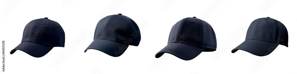 Collection of baseball caps mockup on transparent or white background Collection of baseball caps mockup on transparent or white background