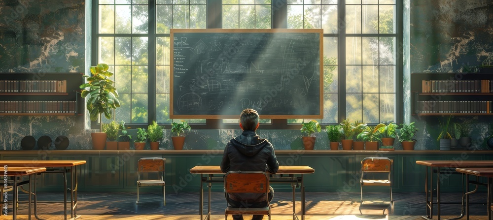 A Male Teacher Sitting in a School Class A Male Teacher Sitting in a School Class