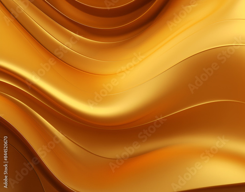 Gold febric with curve background. GenerativeAI, golden satin wallpaper, silk fabric, Luxury background