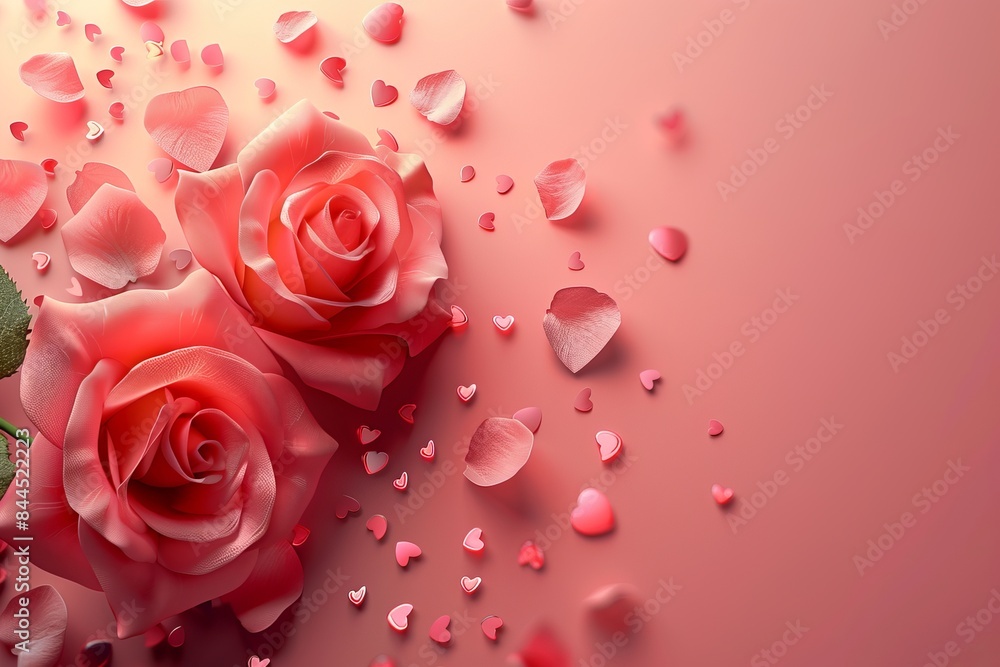 Elegant pink roses with heart-shaped petals on a soft gradient background, perfect for romantic or floral themed designs and sentiments. Elegant pink roses with heart-shaped petals on a soft gradient background, perfect for romantic or floral themed designs and sentiments.