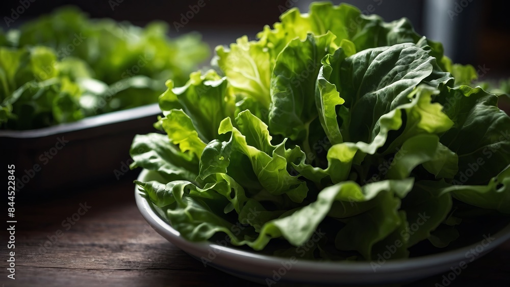 Fresh green lettuce salad closeup Seasonal vegetables and summer diet concept. Fresh green lettuce salad closeup Seasonal vegetables and summer diet concept.