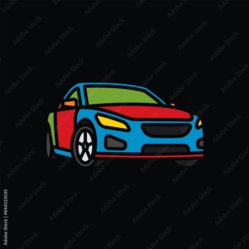 Original vector illustration. A passenger car. A contour icon.