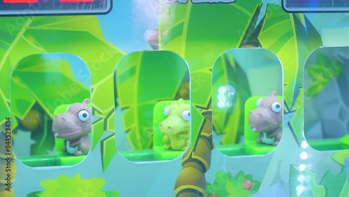 Children's toys in the slot machine move to the right