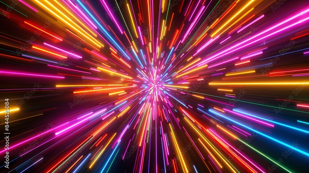 fantastic background Neon lines converging in a psychedelic explosion. An electrifying digital artwork depicting a warp-speed effect with neon light streaks in vibrant fantastic background Neon lines converging in a psychedelic explosion. An electrifying digital artwork depicting a warp-speed effect with neon light streaks in vibrant
