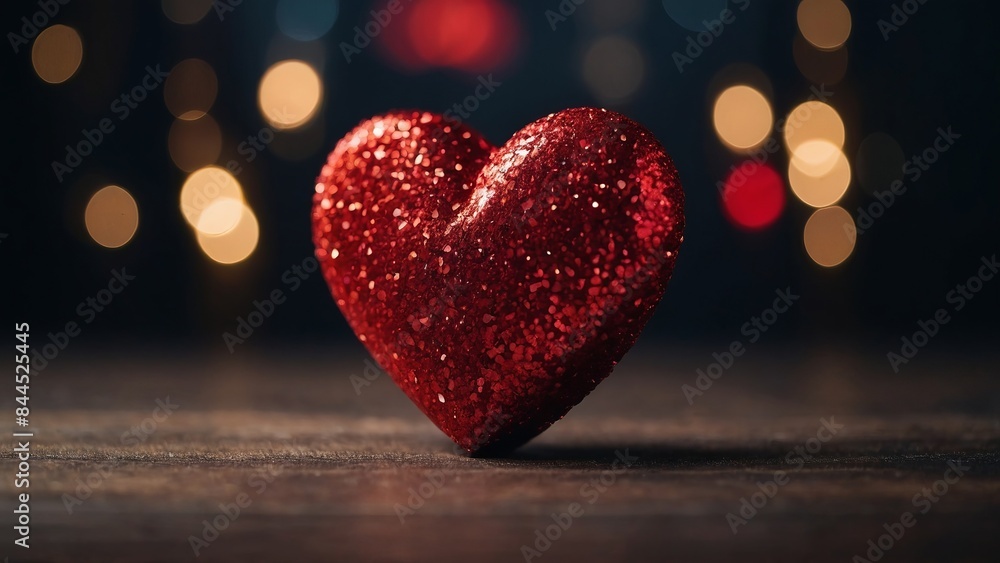 Valentine background with red glitter handmade heart Valentine's Day, love, romantic concept. Valentine background with red glitter handmade heart Valentine's Day, love, romantic concept.