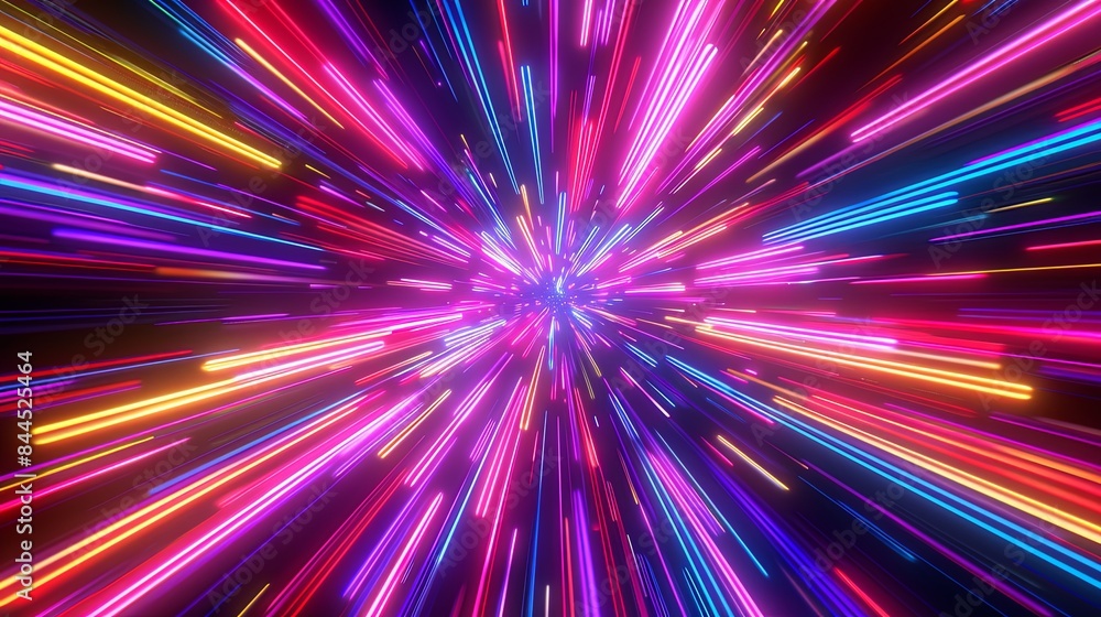 fantastic background Neon lines converging in a psychedelic explosion. An electrifying digital artwork depicting a warp-speed effect with neon light streaks in vibrant fantastic background Neon lines converging in a psychedelic explosion. An electrifying digital artwork depicting a warp-speed effect with neon light streaks in vibrant