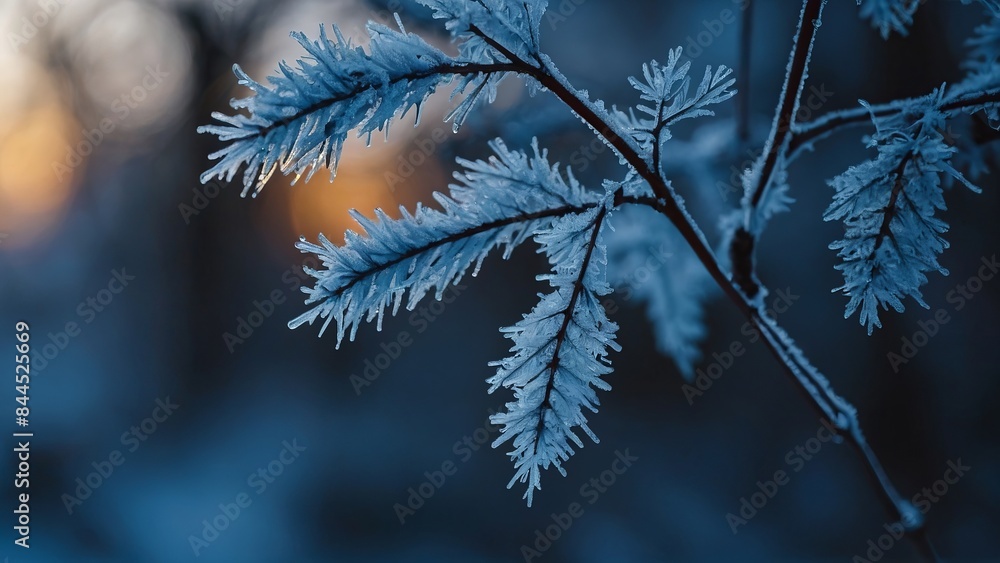 Winter background, close up blue frosted branch selective focus Frosty morning texture with copy space. Winter background, close up blue frosted branch selective focus Frosty morning texture with copy space.