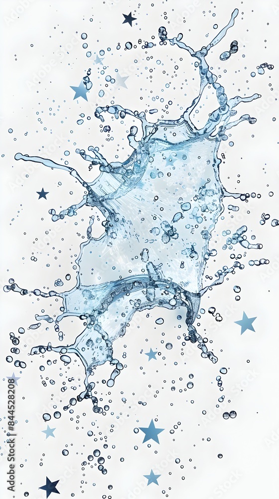 Celestial Splash - 3D Rendered Outline of Constellation on White Background Celestial Splash - 3D Rendered Outline of Constellation on White Background