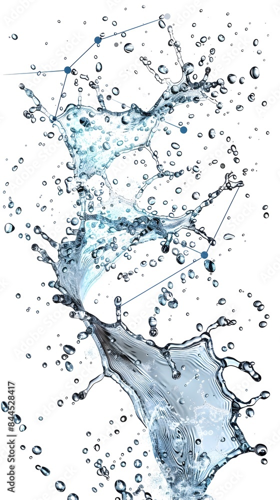 Cosmic Water Splash Constellation Silhouette on White Background Cosmic Water Splash Constellation Silhouette on White Background