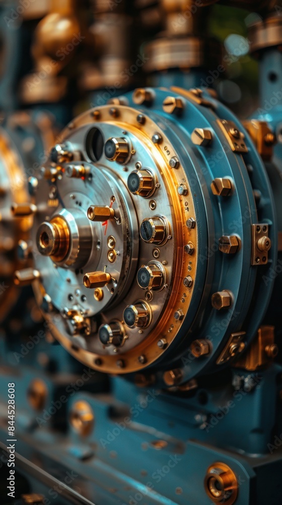 A detailed view of a intricate machine component in a physics laboratory A detailed view of a intricate machine component in a physics laboratory