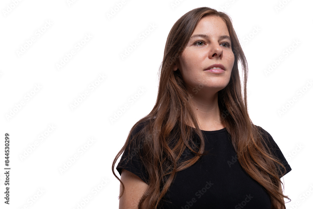 Young slim woman with gorgeous brown hair closeup Young slim woman with gorgeous brown hair closeup