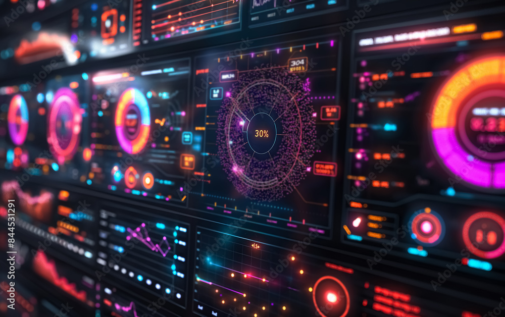 High-Tech Data Visualization Dashboard Interface High-Tech Data Visualization Dashboard Interface