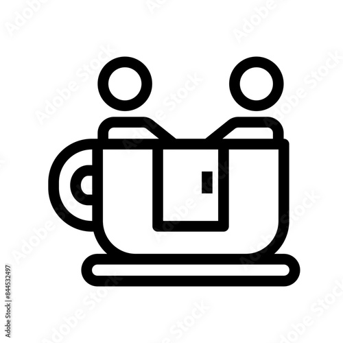 tea cup ride blackillustration