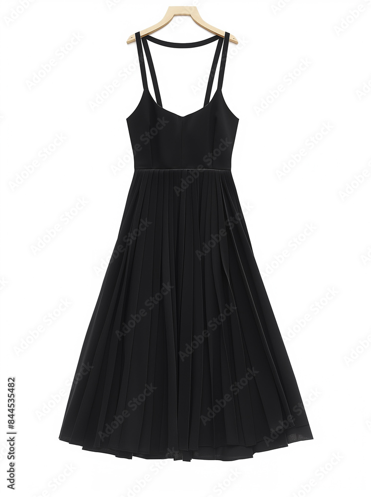 Mockup of a black summer sundress with straps on a light background Mockup of a black summer sundress with straps on a light background