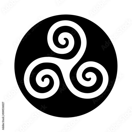 Karma symbol vector illustration. Triskele Symbol. The Triskelion Vector Illustration. Ancient Irish Celtic symbol.