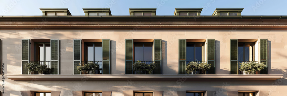 Stylish modern house facade with natural elements and elegant design. Architectural home composition. Stylish modern house facade with natural elements and elegant design. Architectural home composition.