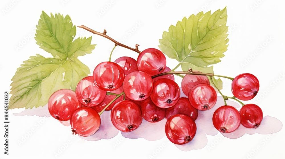 A watercolor of currants clipart, isolated on white background A watercolor of currants clipart, isolated on white background