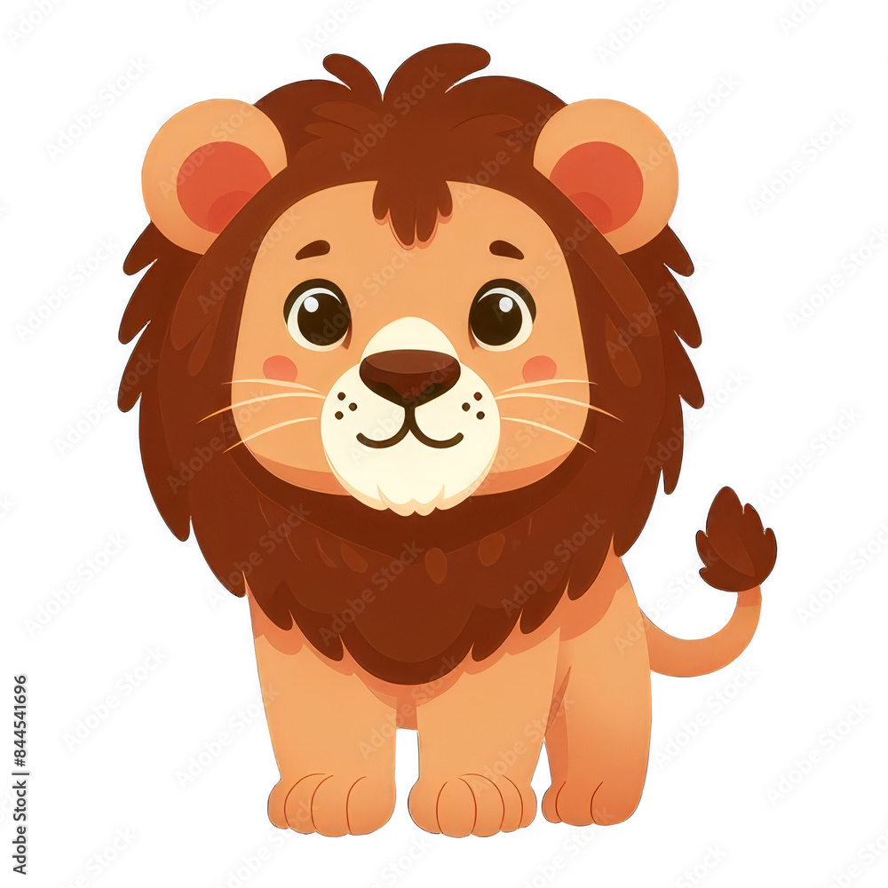 Obraz premium A cartoon lion with a big mane and a smile on its face