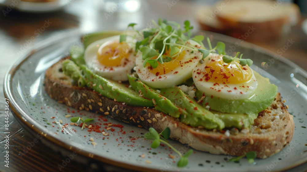 breakfast toast with avocado and egg breakfast toast with avocado and egg