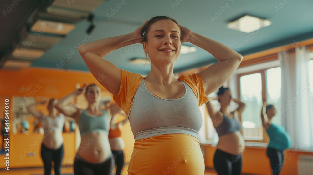 Naklejka premium pregnant woman doing fitness