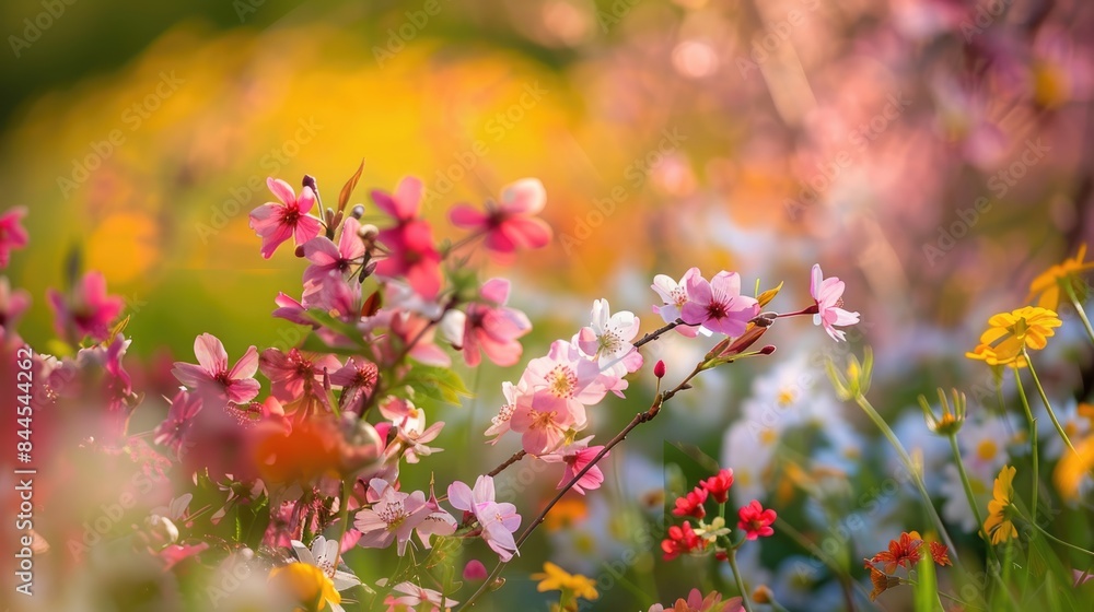 Vibrant Spring Garden: Cherry Blossoms and Wildflowers in Full Bloom Captured with Nikon D850 50mm f/1.8 Lens Vibrant Spring Garden: Cherry Blossoms and Wildflowers in Full Bloom Captured with Nikon D850 50mm f/1.8 Lens