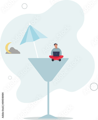 Work anywhere anytime, flat vector illustration.