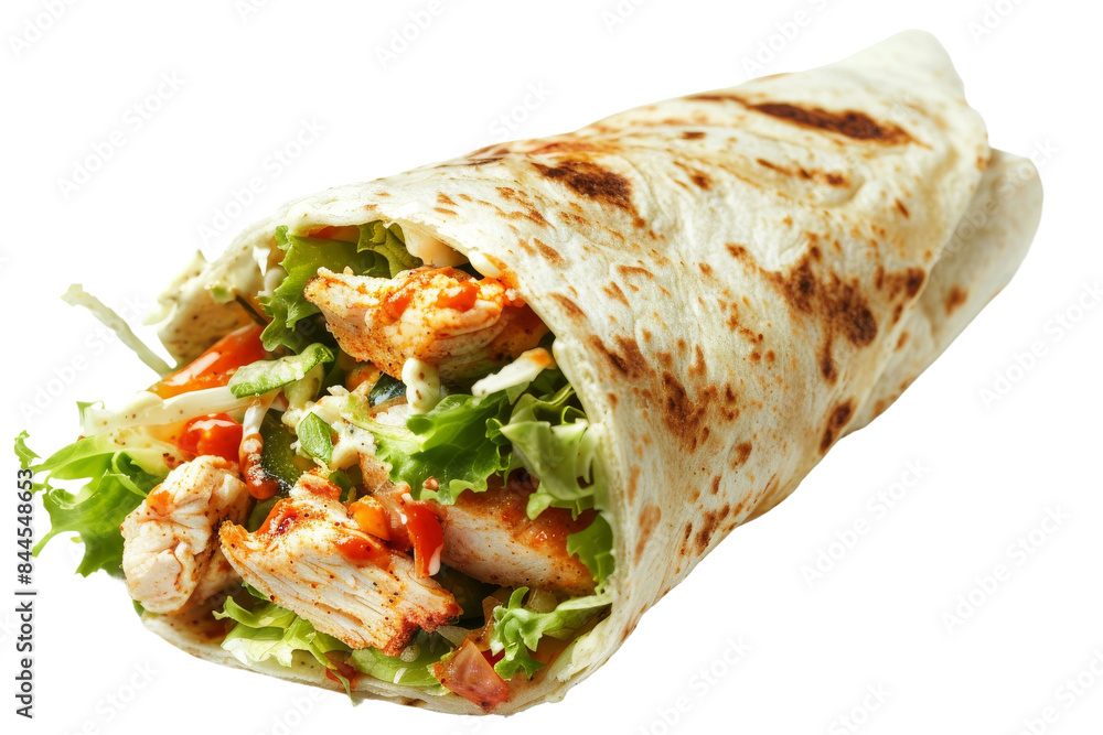 Fresh Buffalo Chicken Wrap Isolated on Transparent Background Fresh Buffalo Chicken Wrap Isolated on Transparent Background