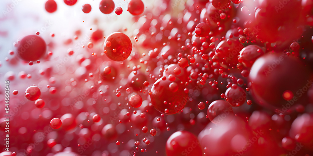 Crimson Red Hemoglobin Oxygenation: Microscopic examination of crimson red-colored hemoglobin molecules, depicting oxygen binding and release Crimson Red Hemoglobin Oxygenation: Microscopic examination of crimson red-colored hemoglobin molecules, depicting oxygen binding and release