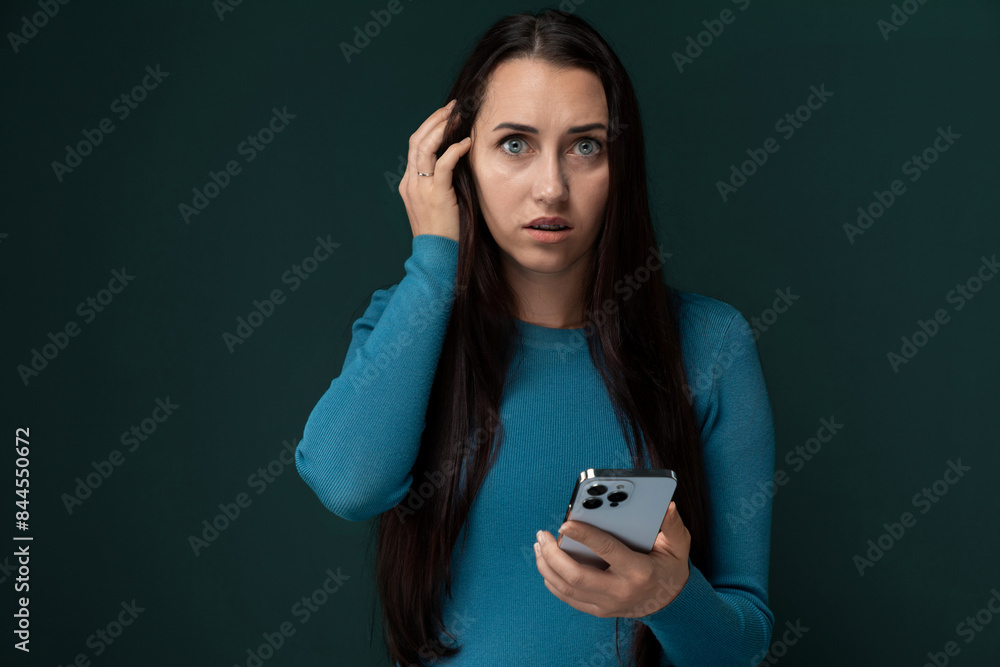 Woman Holding Cell Phone in Hand Woman Holding Cell Phone in Hand