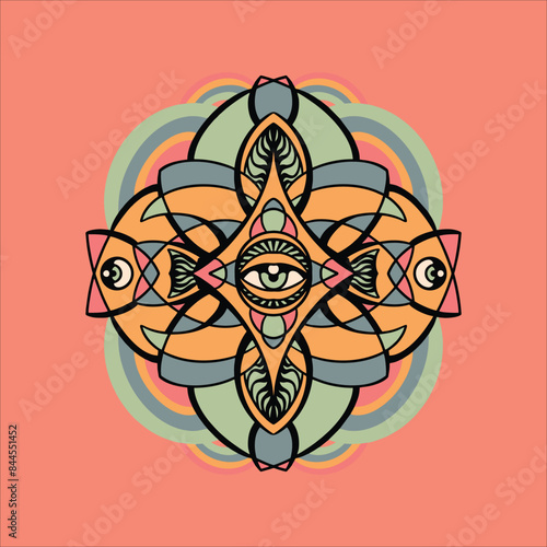 trippy vision illustration vector design