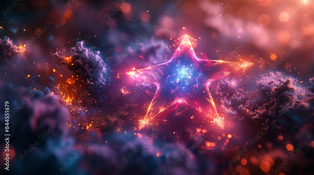 star symmetrical fractals in the background, psychedelic colors, cinematic lighting star symmetrical fractals in the background, psychedelic colors, cinematic lighting
