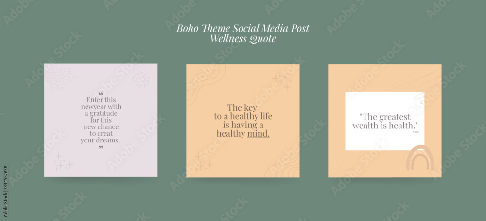Naklejka premium Instagram Templates for Wellness Coach and Therapist. Wellness Coach Instagram Engagement Boosting Template Kit. Eps vector illustration.